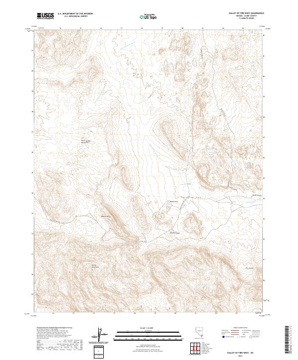 USGS Topographic Map – Valley of Fire West