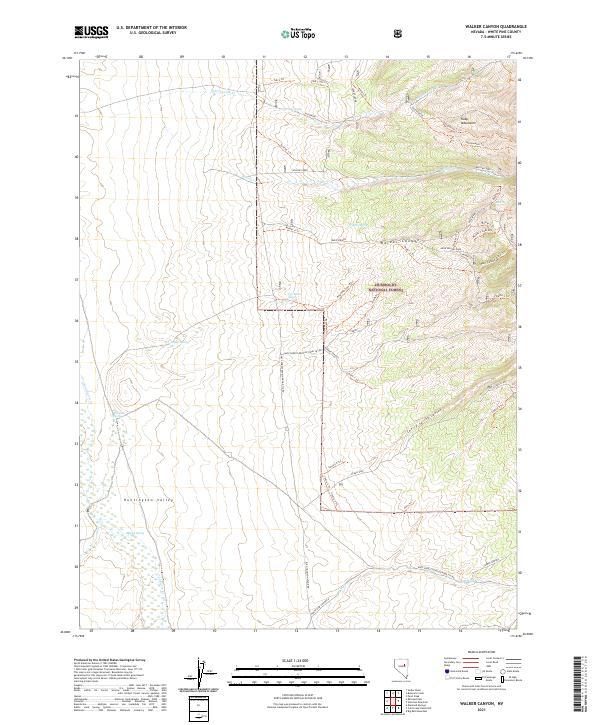USGS Topographic Map – Walker Canyon
