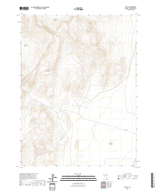 USGS Topographic Map – Watts