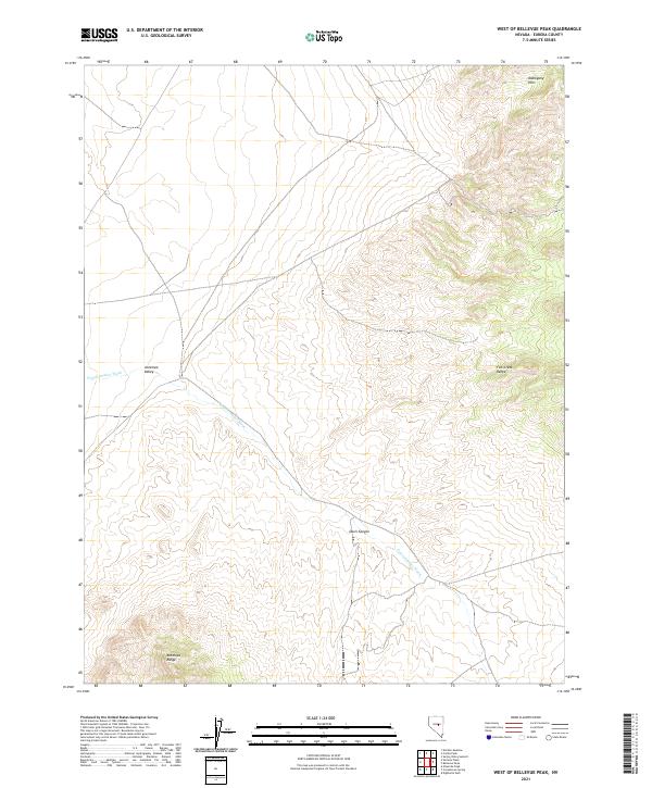 USGS Topographic Map – West of Bellevue Peak