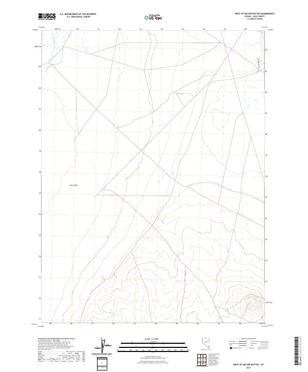 2021 Map of West of Delcer Buttes, 2021 Print