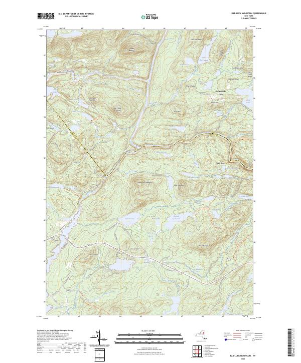 USGS Topographic Map – Bad Luck Mountain