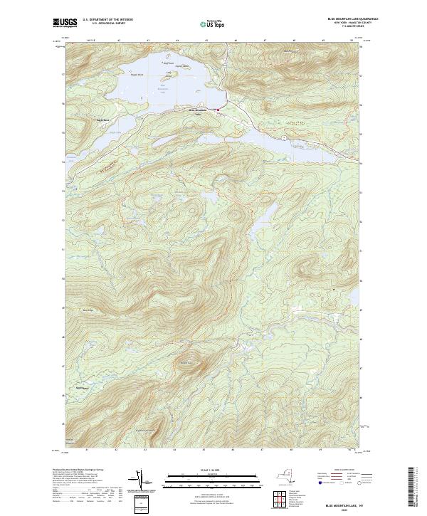 USGS Topographic Map – Blue Mountain Lake