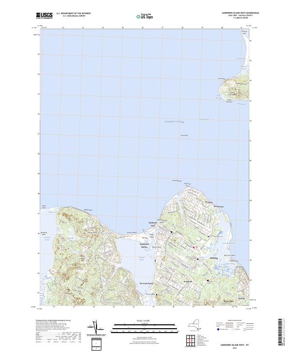 USGS Topographic Map – Gardiners Island West