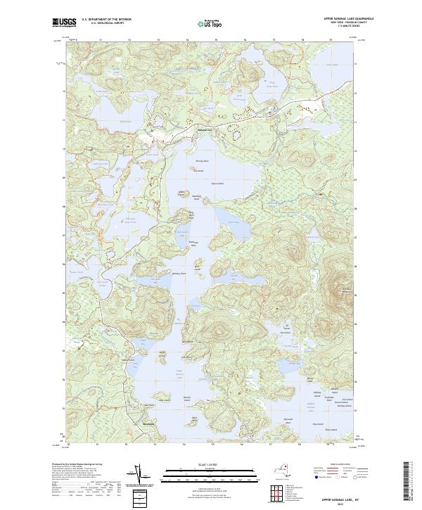 USGS Topographic Map – Upper Saranac Lake