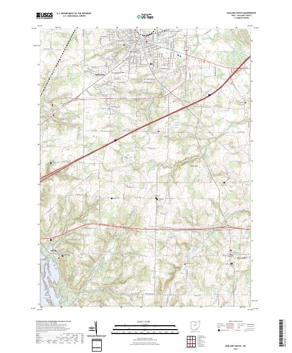 USGS Topographic Map – Ashland South