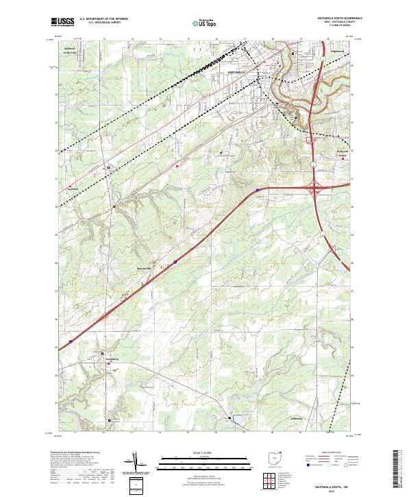 USGS Topographic Map – Ashtabula South