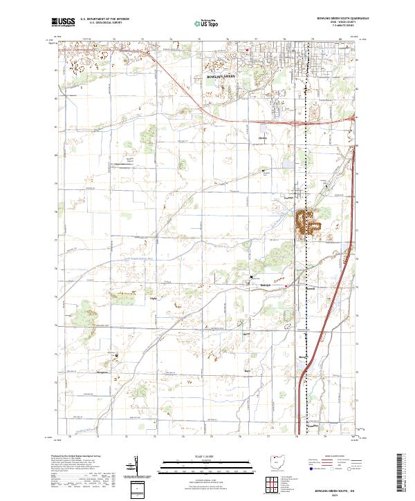 USGS Topographic Map – Bowling Green South