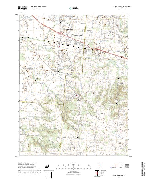 USGS Topographic Map – Canal Winchester