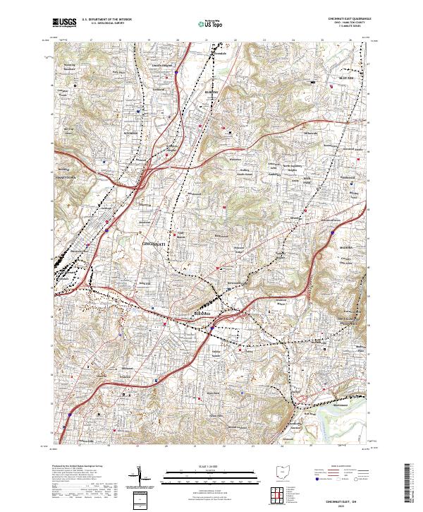 USGS Topographic Map – Cincinnati East