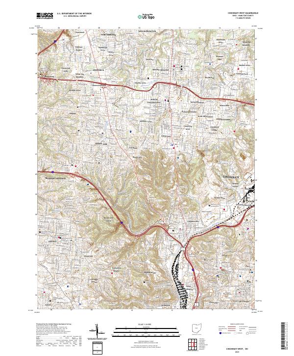 USGS Topographic Map – Cincinnati West