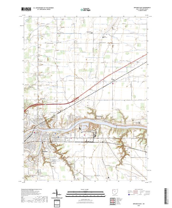 USGS Topographic Map – Defiance East