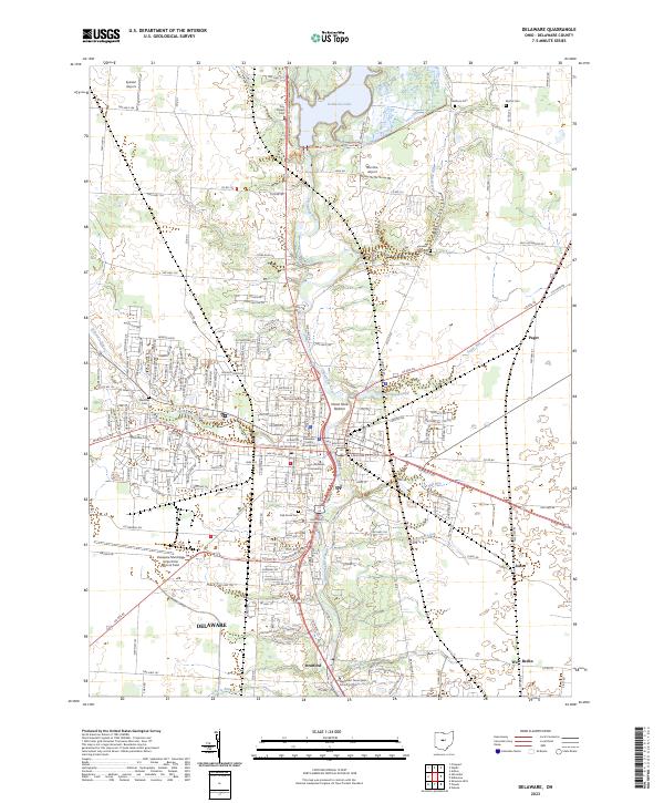 USGS Topographic Map – Delaware