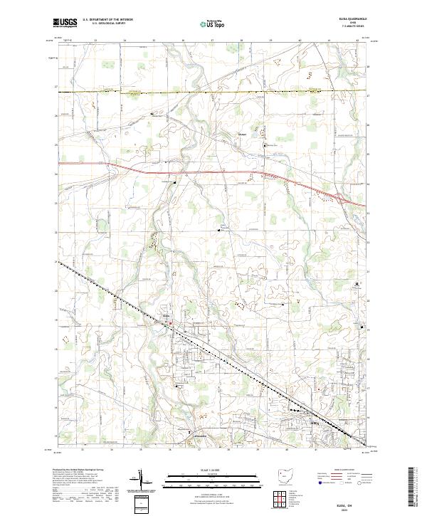USGS Topographic Map – Elida