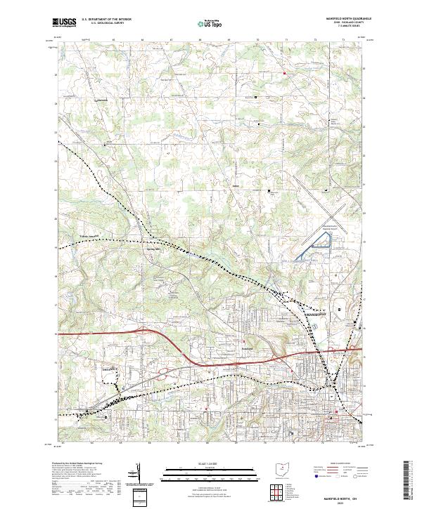 USGS Topographic Map – Mansfield North