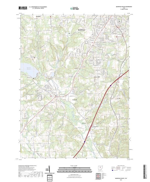 USGS Topographic Map – Mansfield South