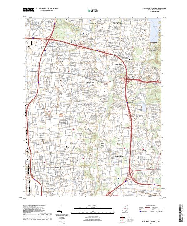 USGS Topographic Map – Northeast Columbus