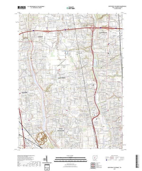 USGS Topographic Map – Northwest Columbus