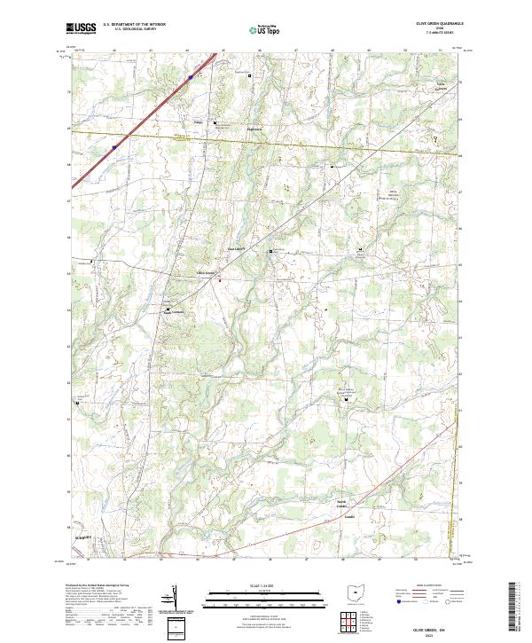 USGS Topographic Map – Olive Green