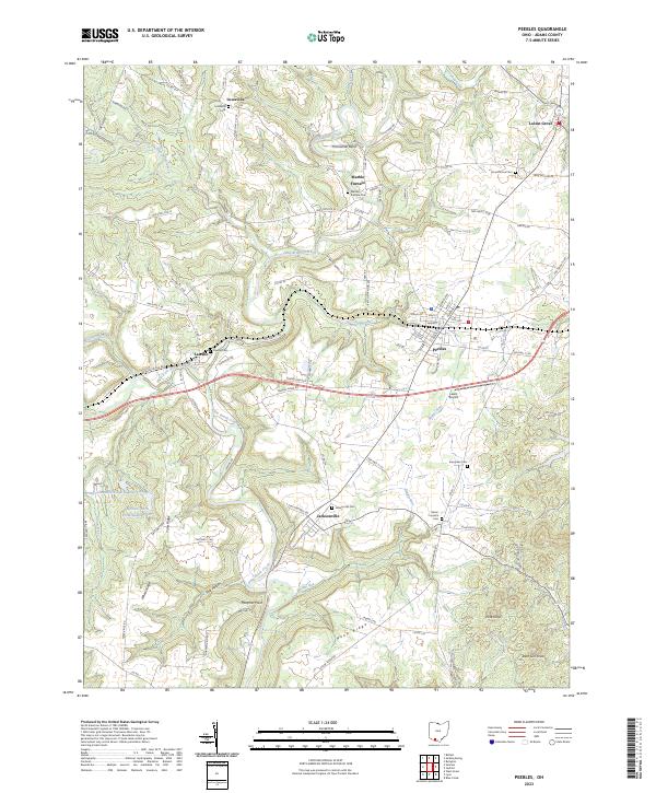 USGS Topographic Map – Peebles