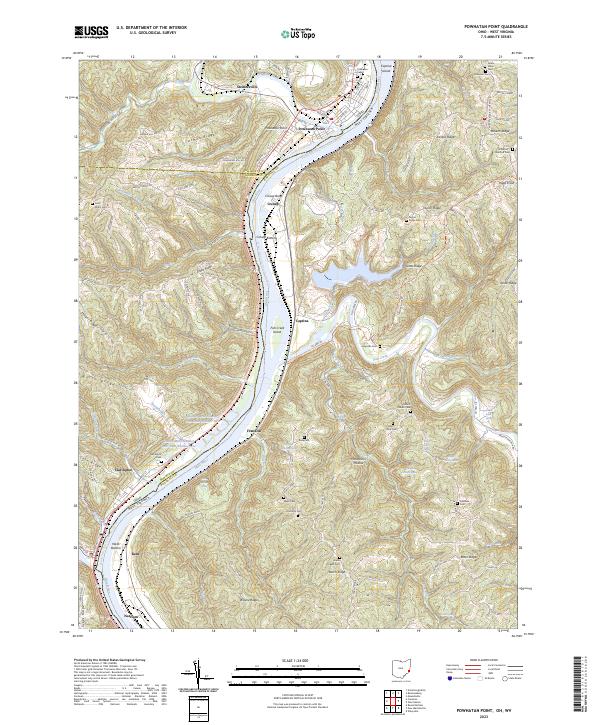 USGS Topographic Map – Powhatan Point