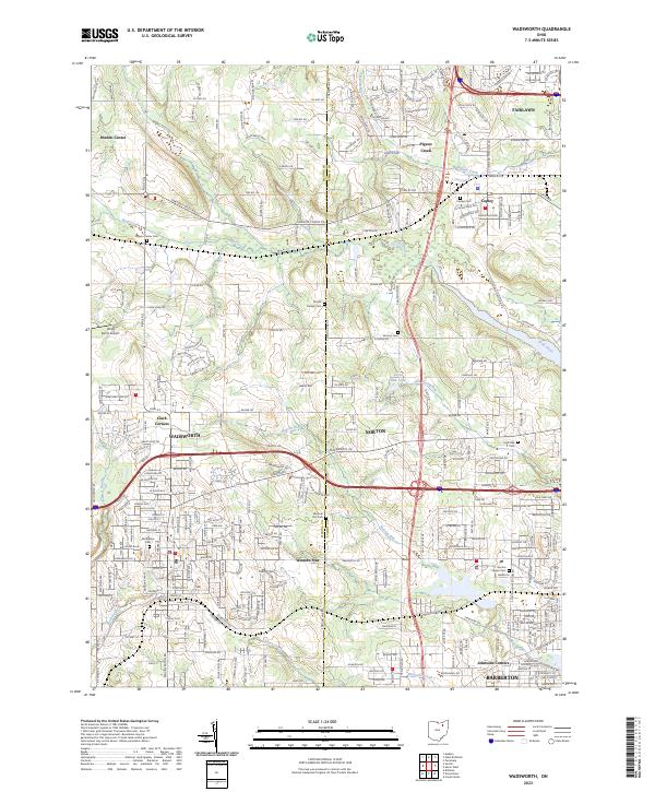 USGS Topographic Map – Wadsworth