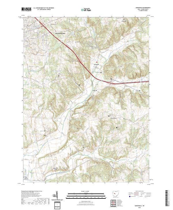 USGS Topographic Map – Zanesfield