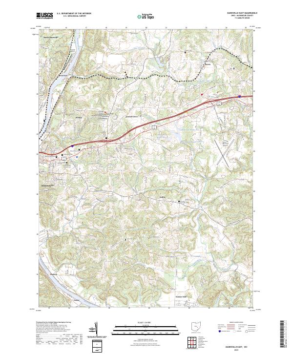 USGS Topographic Map – Zanesville East