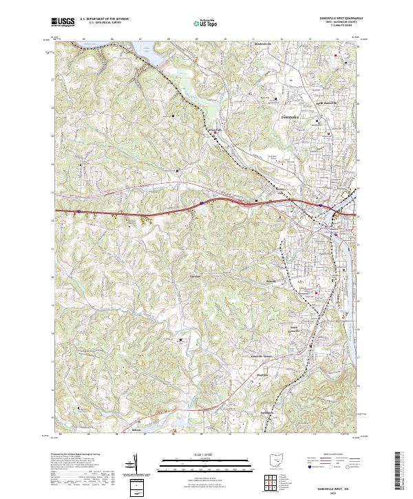 USGS Topographic Map – Zanesville West