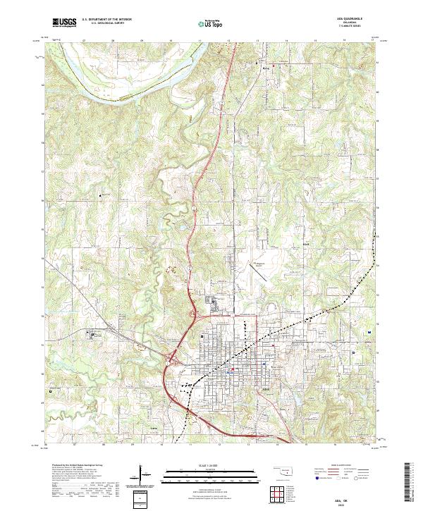 USGS Topographic Map – Ada