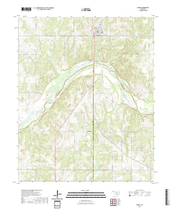 USGS Topographic Map – Asher