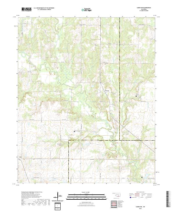 USGS Topographic Map – Caddo NW