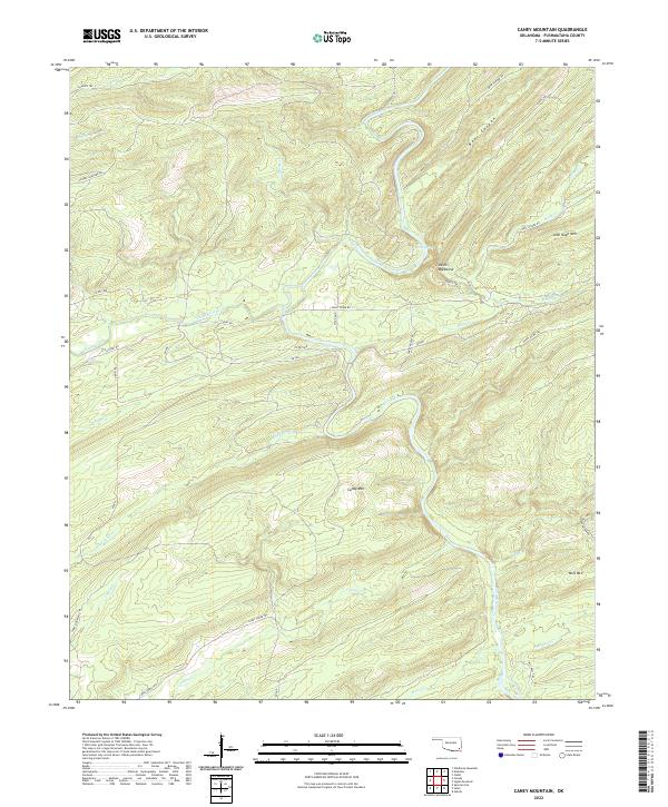 USGS Topographic Map – Caney Mountain