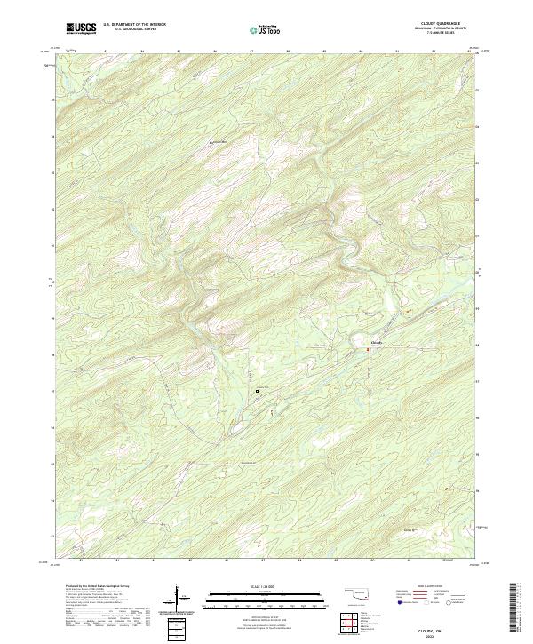 USGS Topographic Map – Cloudy
