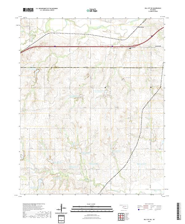 USGS Topographic Map – Dill City NE