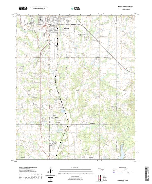 USGS Topographic Map – Duncan South