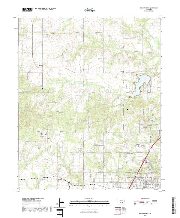USGS Topographic Map – Durant North