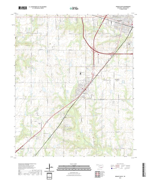 USGS Topographic Map – Durant South
