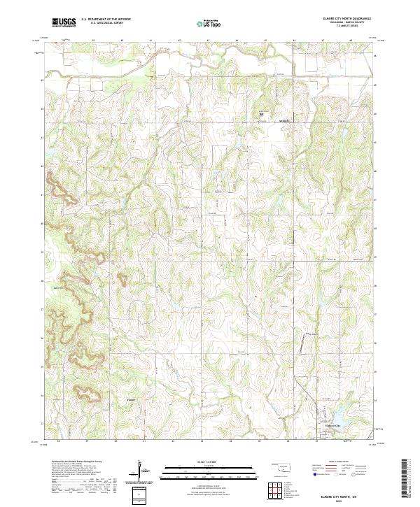 USGS Topographic Map – Elmore City North