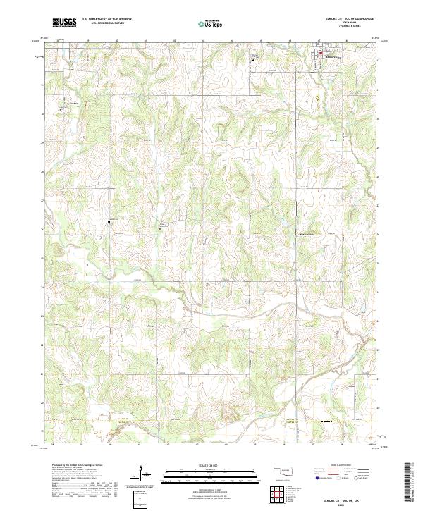 USGS Topographic Map – Elmore City South