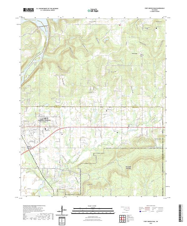 USGS Topographic Map – Fort Gibson Dam