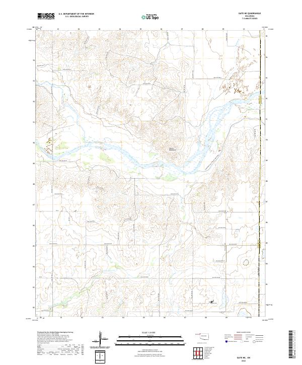 USGS Topographic Map – Gate NE