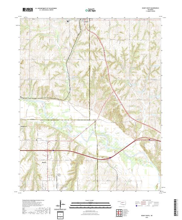 USGS Topographic Map – Geary South