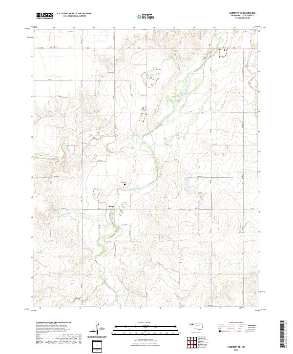 USGS Topographic Map – Hardesty SE