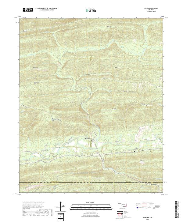 USGS Topographic Map – Honobia