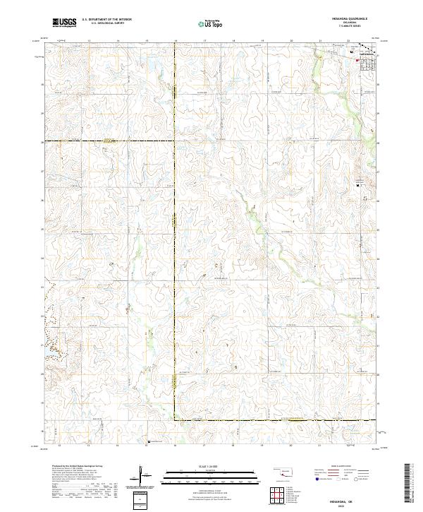 USGS Topographic Map – Indiahoma