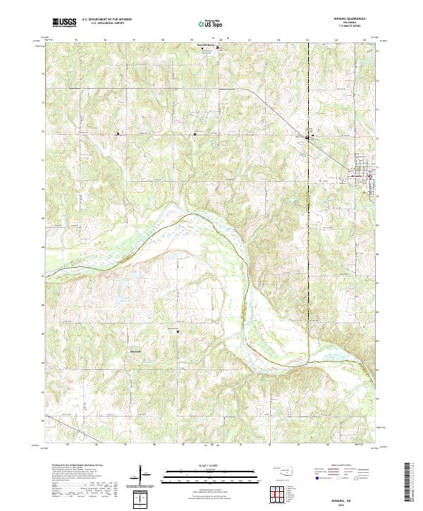 USGS Topographic Map – Konawa