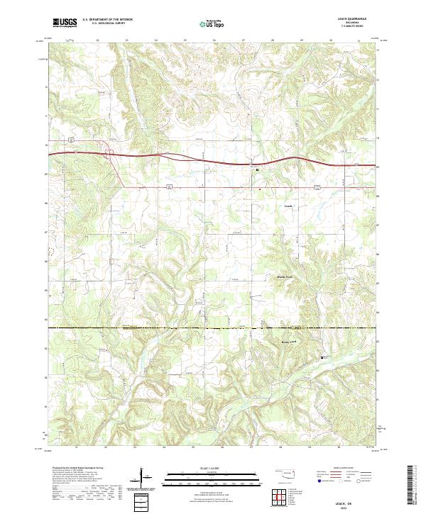 USGS Topographic Map – Leach
