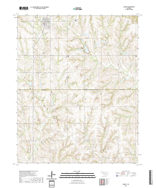 USGS Topographic Map – Leedey