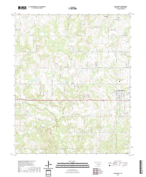 USGS Topographic Map – Lone Grove